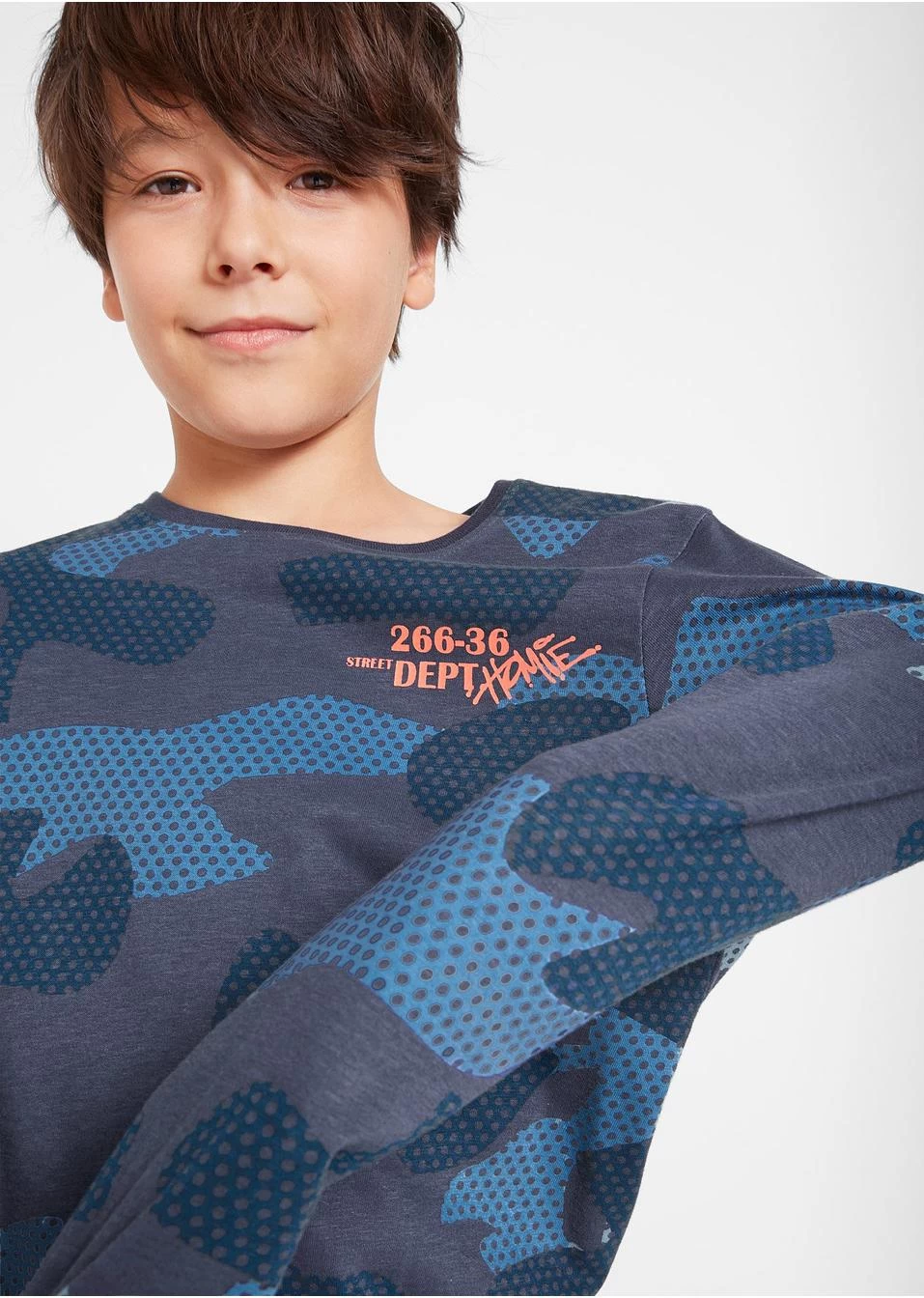 T-shirt à Manches Longues Garçon Imprimé Camouflage 7 T-shirt à Manches Longues Garçon Imprimé Camouflage – Image 5