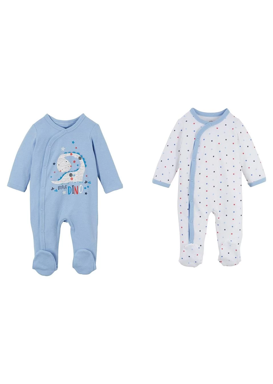Lot De 2 Grenouillères Bébé Coton 4 Lot De 2 Grenouillères Bébé Coton – Image 2