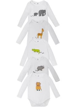 Lot De 5 Bodies Bébé Manches Longues Coton