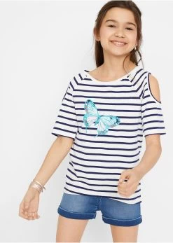 Lot De 2 T-shirts Fille Avec épaules Découpées -Bpc Bonprix Collection 20056369 eJE5NV4w