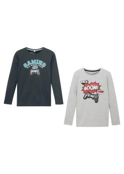 Lot De 2 T-shirts Manches Longues Garçon Avec Coton -Bpc Bonprix Collection 20192725 Z1E2io9k