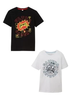 Lot De 2 T-shirts Garçon à Imprimé Coton -Bpc Bonprix Collection 21021561 7on2hdF8