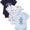 Lot De 3 Bodies Bébé Manches Courtes Coton