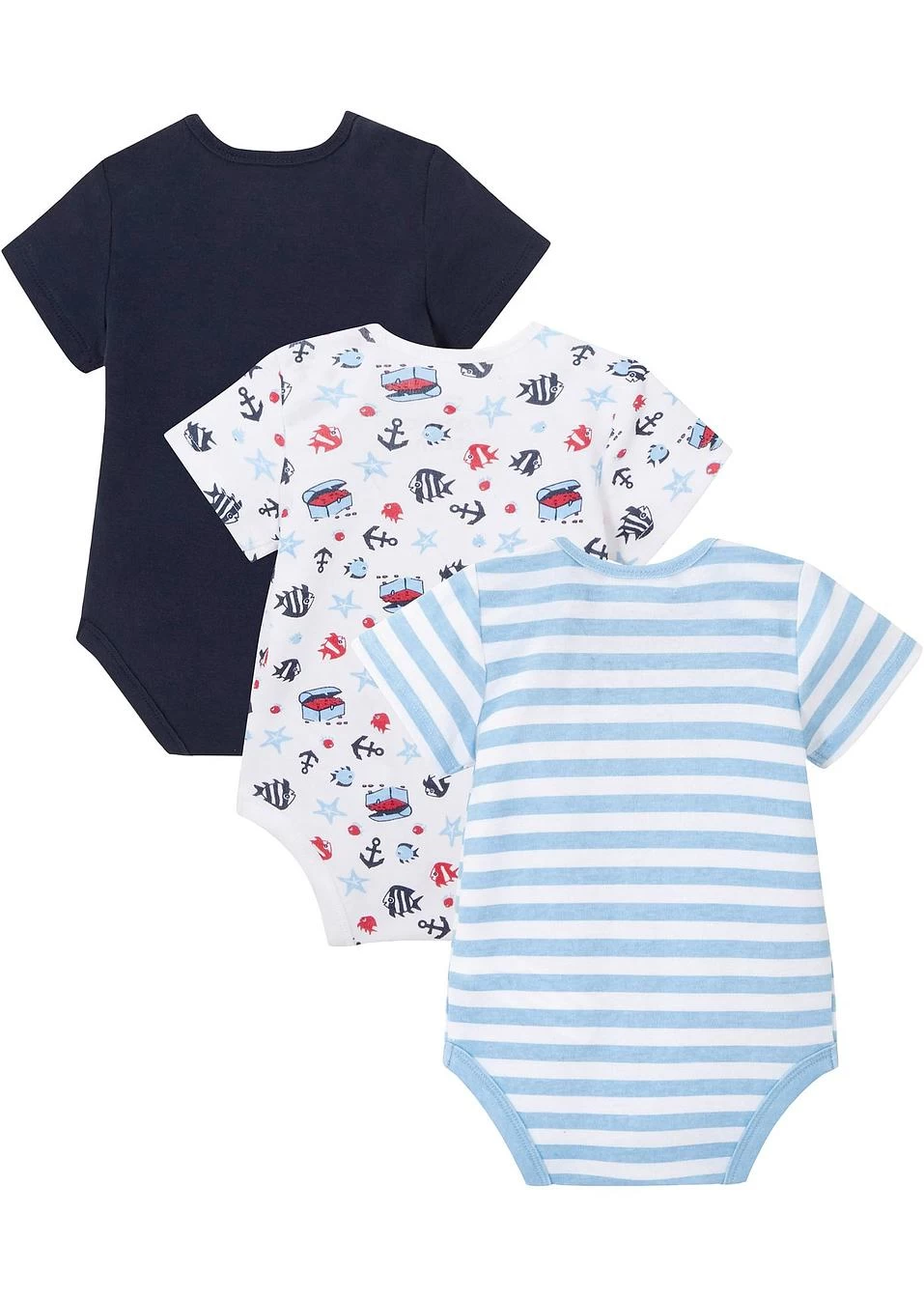 Lot De 3 Bodies Bébé Manches Courtes Coton 4 Lot De 3 Bodies Bébé Manches Courtes Coton – Image 2