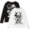 Lot De 2 T-shirts Manches Longues Garçon En Coton