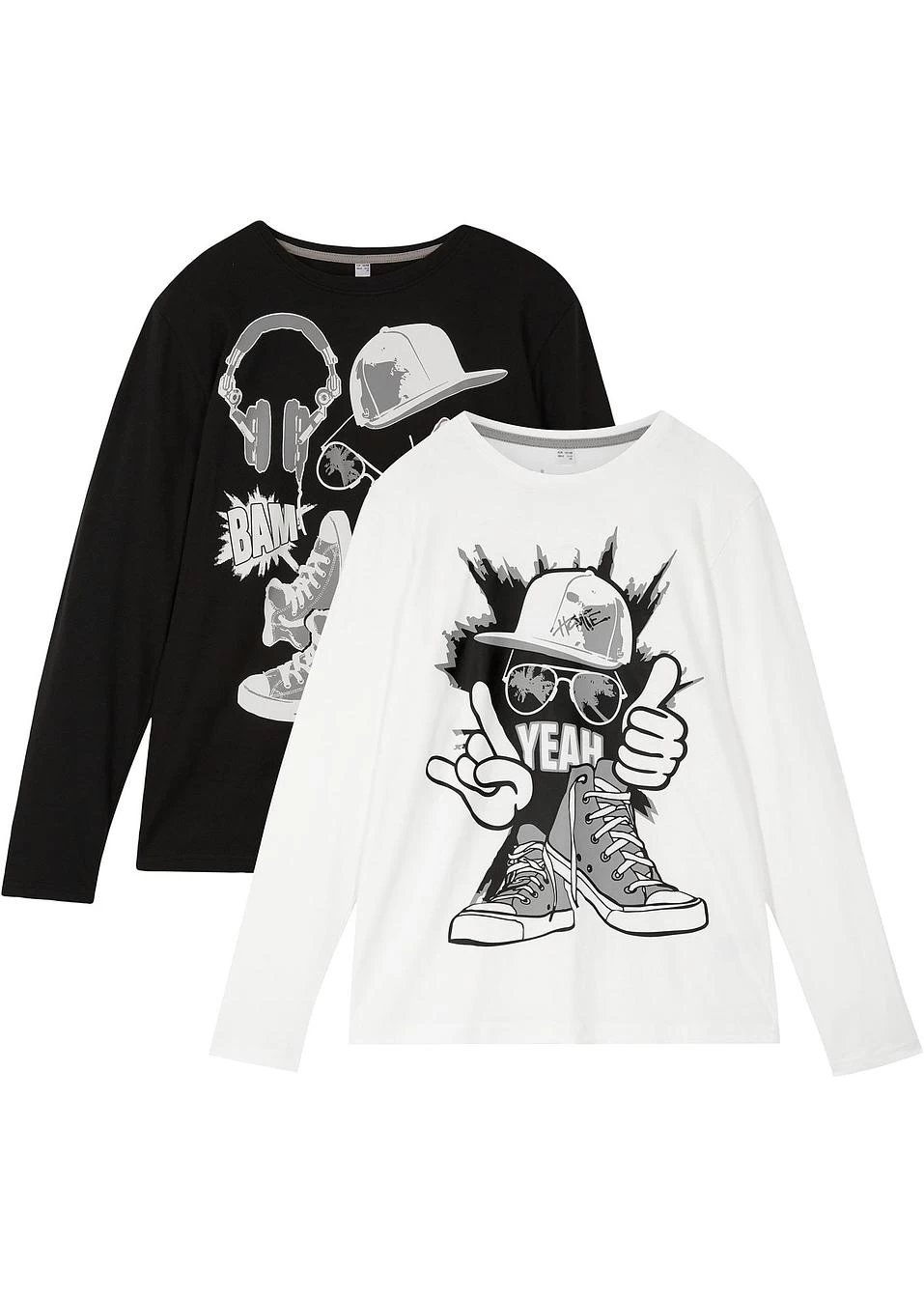 Lot De 2 T-shirts Manches Longues Garçon En Coton 3 Lot De 2 T-shirts Manches Longues Garçon En Coton