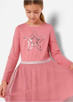 Robe En Jersey Fille Avec Tulle Et Paillettes -Bpc Bonprix Collection 21239782 wmRvD44X