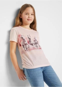 T-shirt Fille Avec Imprimé Photo Cheval  -Bpc Bonprix Collection 22040461 Y0FpErIz