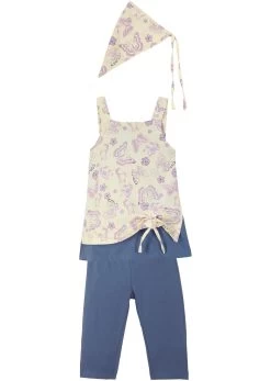Robe En Jersey + Legging Corsaire + Foulard Fille (Ens. 3 Pces.)