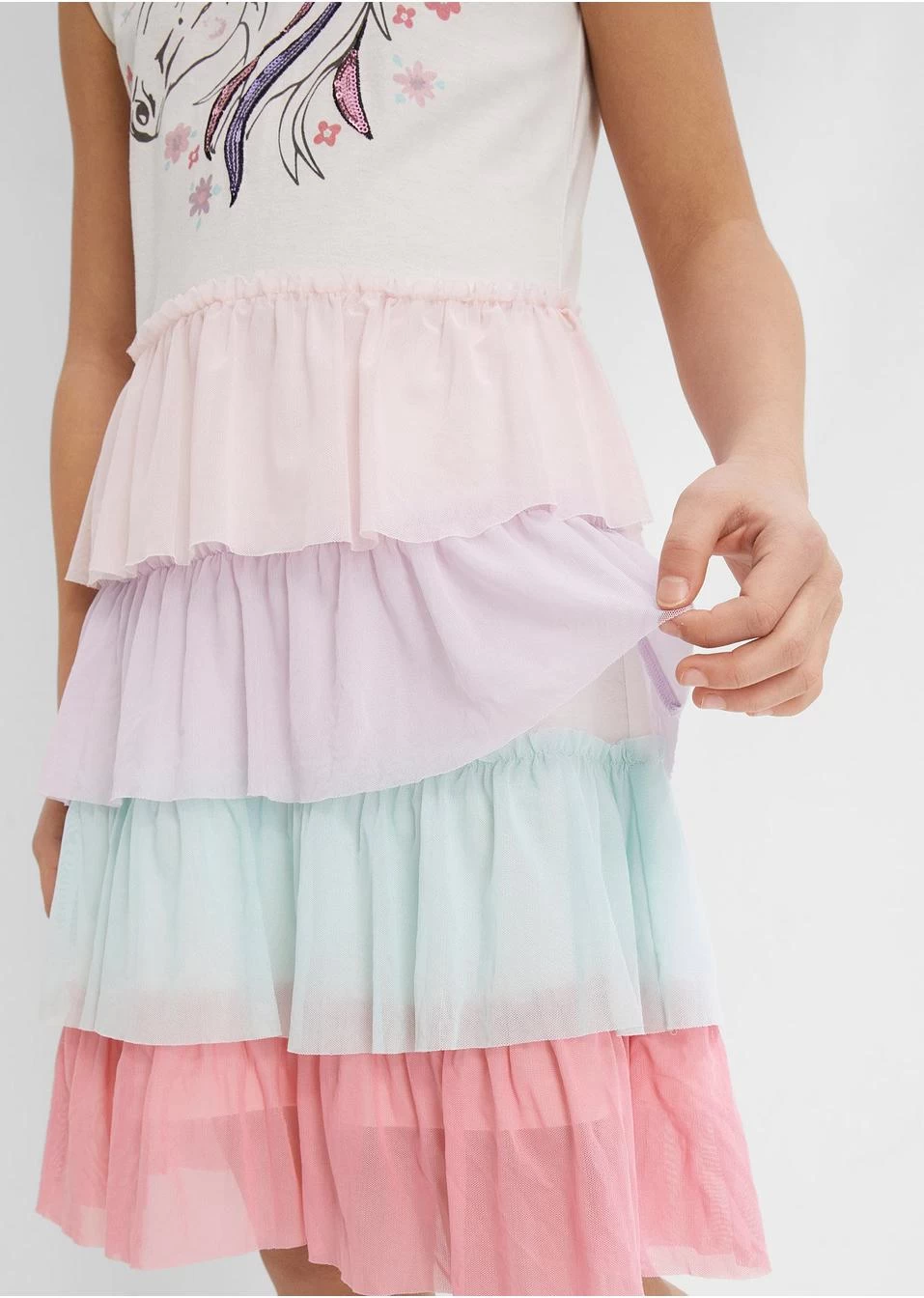Robe En Jersey Fille Avec Tulle 6 Robe En Jersey Fille Avec Tulle – Image 4