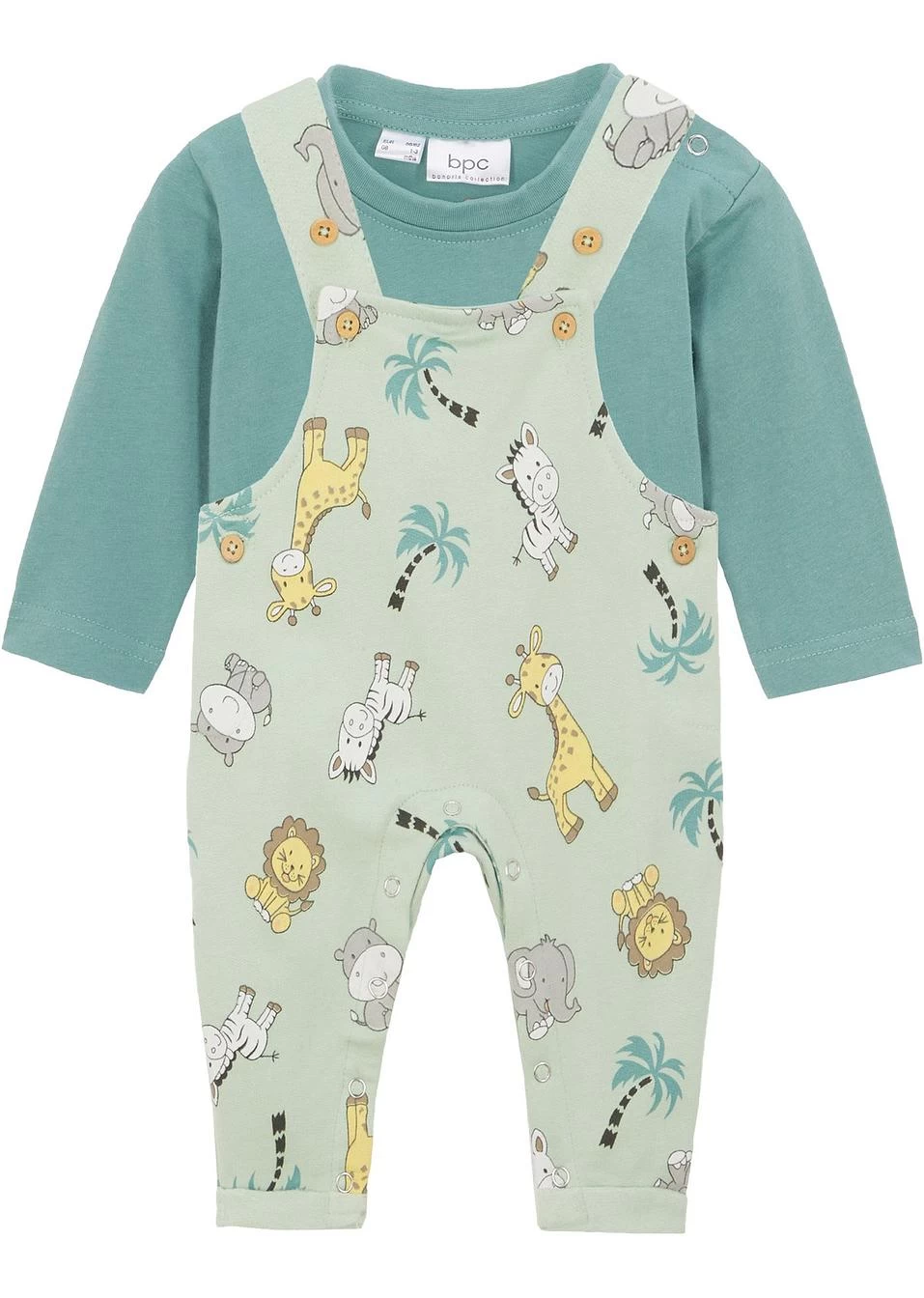 T-shirt Manches Longues Bébé + Salopette Sweat En Coton (Ens. 2 Pces.) 3 T-shirt Manches Longues Bébé + Salopette Sweat En Coton (Ens. 2 Pces.)