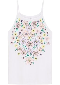 Top Fille à Imprimé Petites Fleurs En Viscose