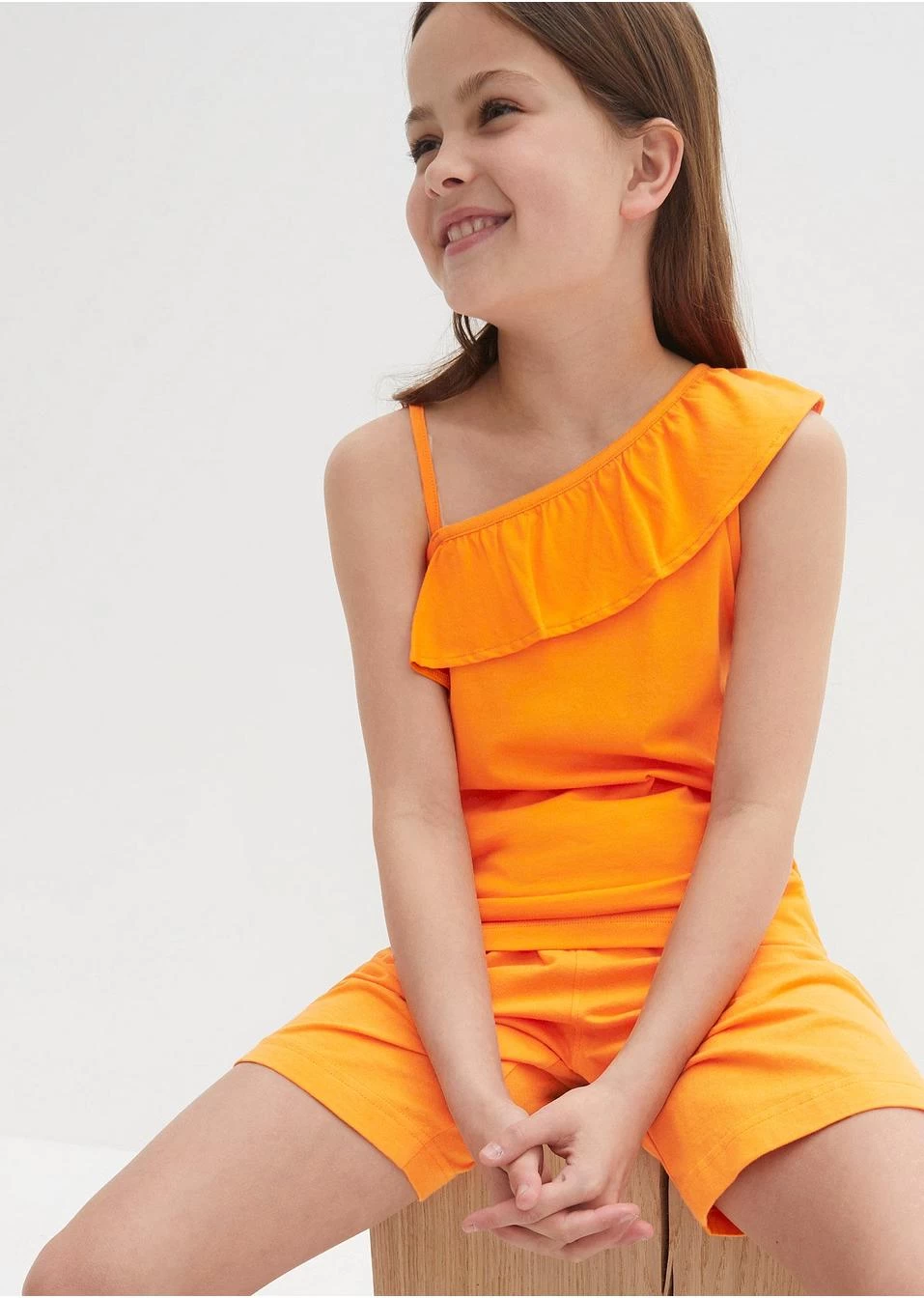 T-shirt Fille à épaules Découvertes Avec Volant 7 T-shirt Fille à épaules Découvertes Avec Volant – Image 5