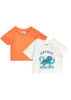 Lot De 2 T-shirts Bébé Avec Patte De Boutonnage En Coton