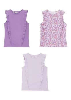 Lot De 3 Tops Fille à Volants -Bpc Bonprix Collection 23078572 NwaiHkpv
